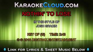 Josh Gracin - Nothin' To Lose (Backing Track)