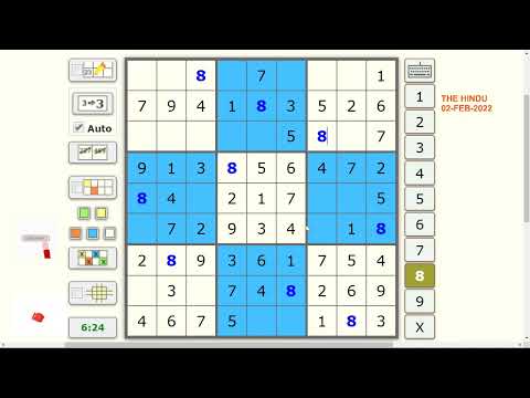 02 Feb 2022 | THE HINDU | SUDOKU | 1-STAR DIFFICULTY  | SOLUTION #SUDOKU #DAILY