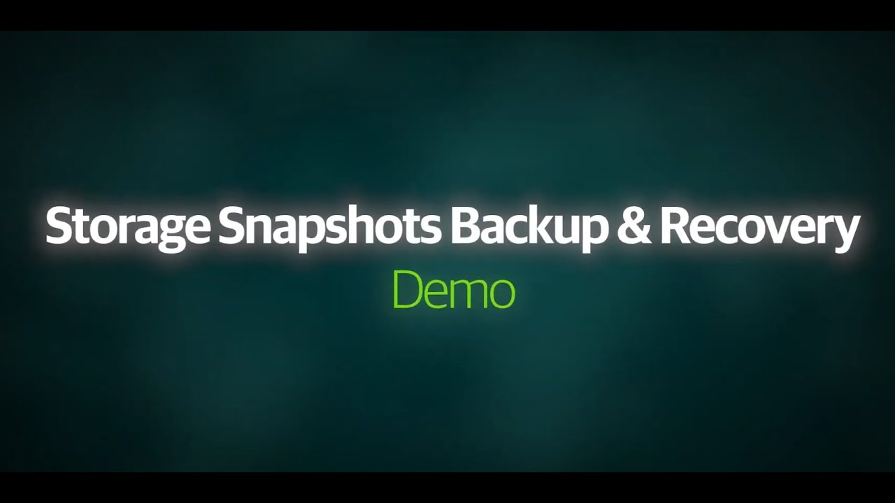 Demostración de recuperación y backup de snapshots de almacenamiento video