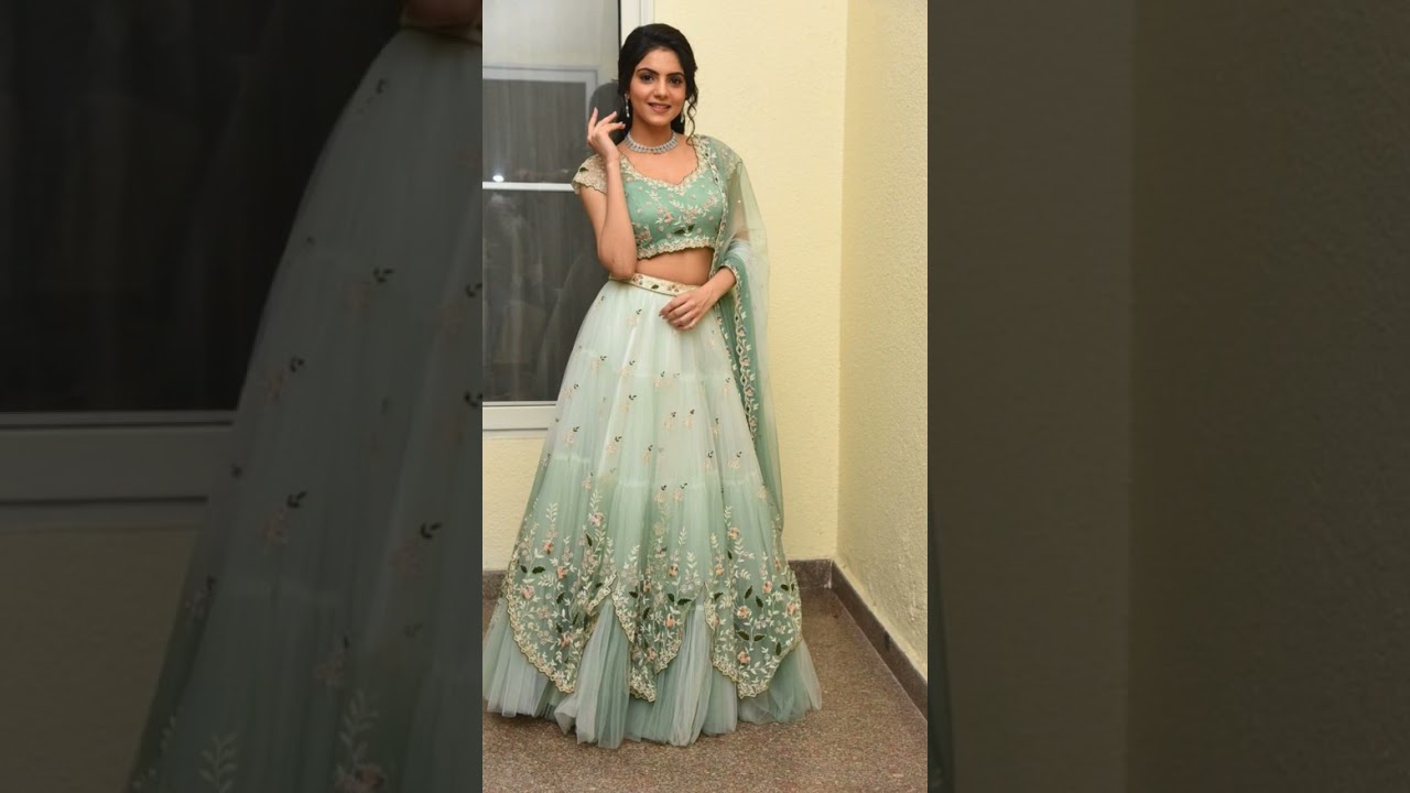 Mint green lehenga design