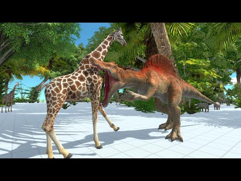 SPINOSAURUS Hunting in the JUNGLE - Animal Revolt Battle Simulator