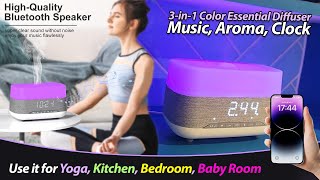 PriBuy Smart Aromatherapy Diffuser with Alarm Clock & Bluetooth Speaker
