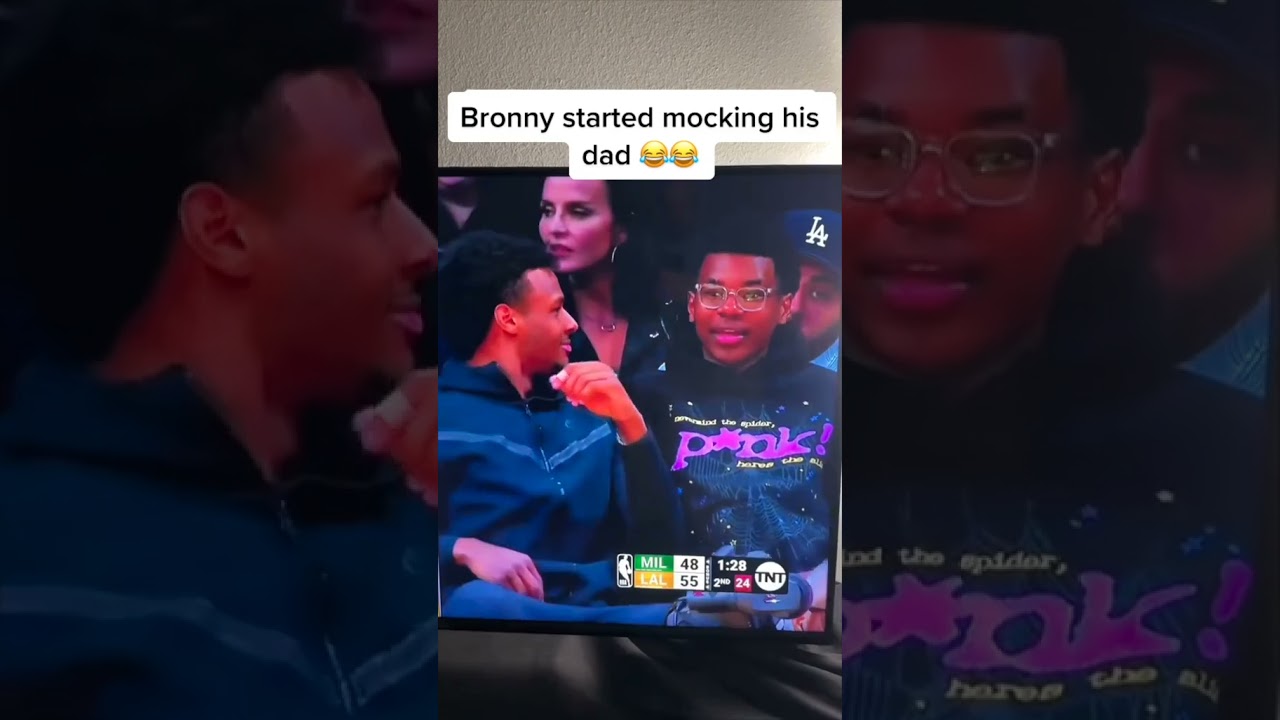 When Bronny was mocking his dad on TV 😂 (via @John Heuer/TT) #shorts
