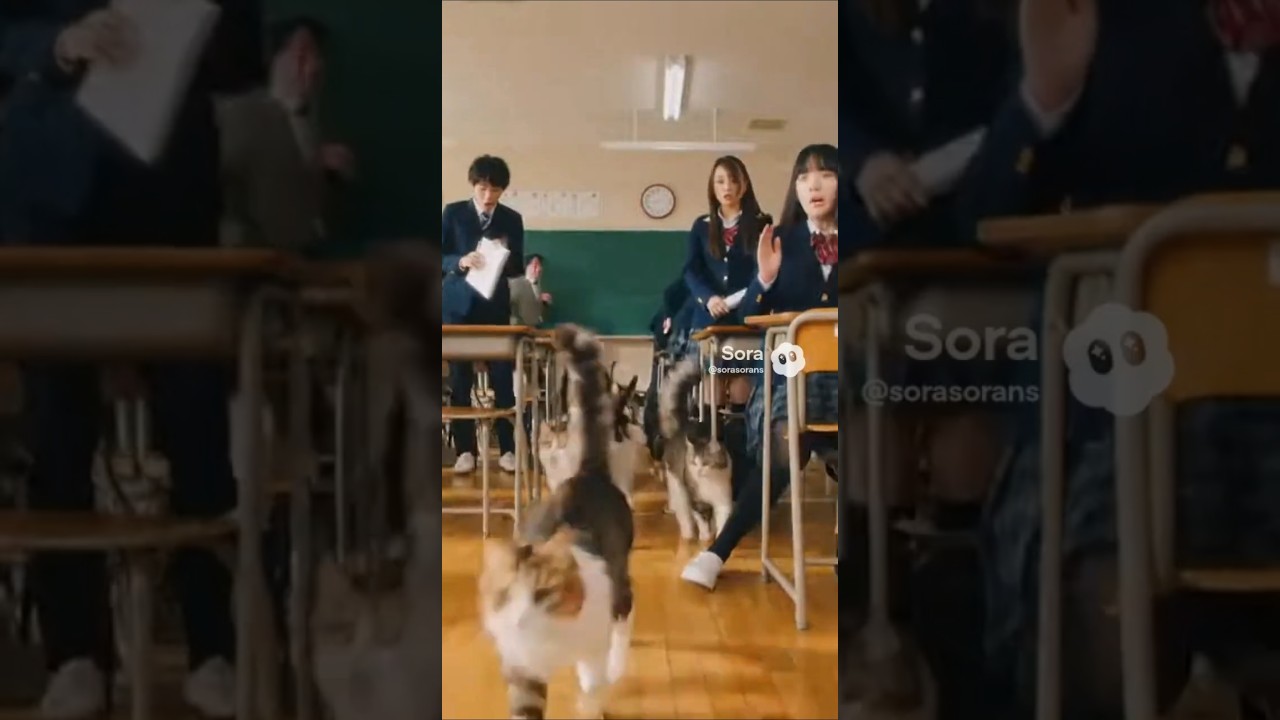 【Sora2】教室に 大量の猫が入ってくる #sora2 #sora #ai