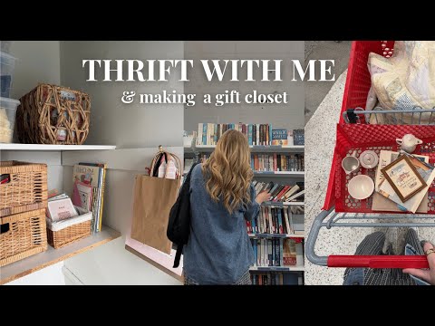 THRIFT WITH ME for gifts 🛒  unique gift ideas & creating a gift closet!!