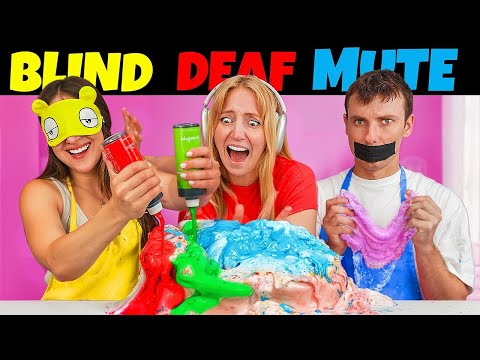 BLIND, DEAF, & MUTE Slime Making Challenge!
