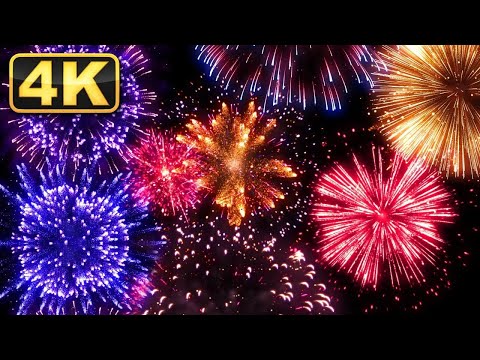 4K Amazing Fireworks Show with Sound! Best Fireworks Show Ever! Relaxation Time!