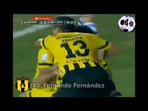 Gol Fernando Fernández - Guaraní 1 Vs Universidad de Chile 0 - Copa Libertadores 2014 - 1ra Ronda