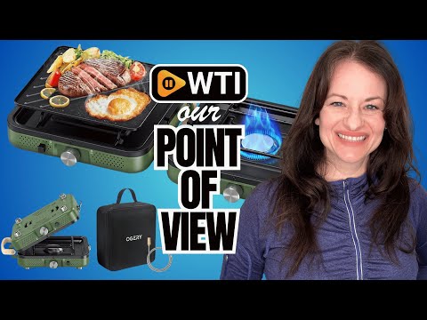 OGERY 2-Burner Foldable Camping Stove with Griddle (Textured & Smooth) and Carrying Bag - WTI product video review