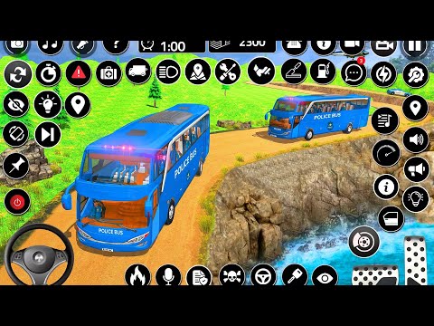 US Police Bus Driving Simulator - OffRoad Transport Duty Driver 3D - Android Gameplay
