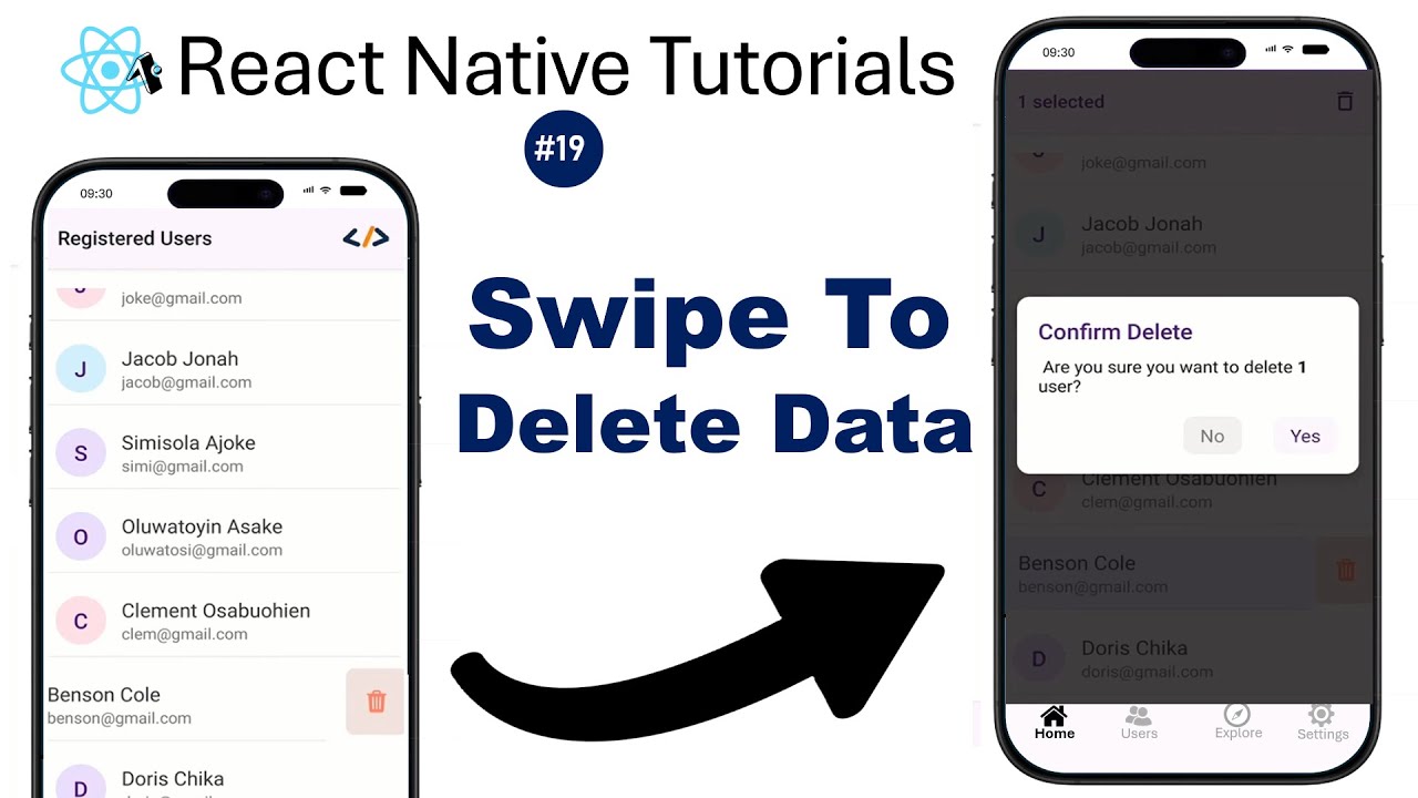 React Native #19   how to implement swipe to delete feature in React Native