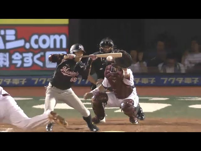 【3回表】すぐさま同点!! マリーンズ・岡田がスクイズ成功!! 2015/9/9 E-M