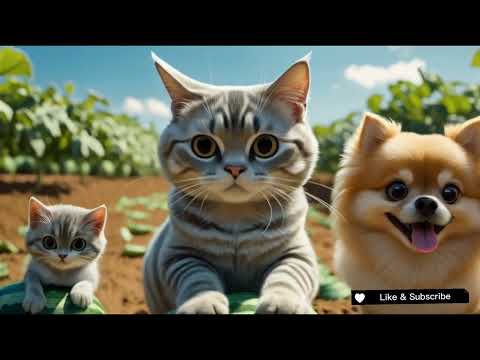 The cat plucks watermelon from the farm and makes ice cream from that watermelon. 💐🍉🐱