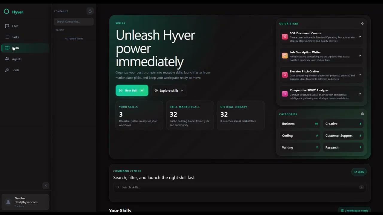 Hyver product demo preview