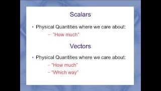 Vectors and Scalars