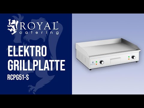 Video - Elektro Grillplatte - 727 x 420 mm - Royal Catering - glatt - 4400 W