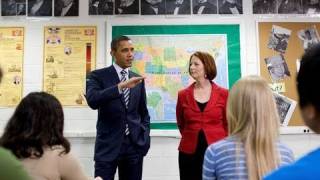 President Obama &amp; Prime Minister Gillard Visit Wakefield High School