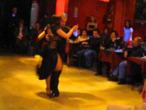  Cristina Sosa  and  Daniel Nacucchio  are  dancing  to  the  tango  "  Yuyo Brujo  "