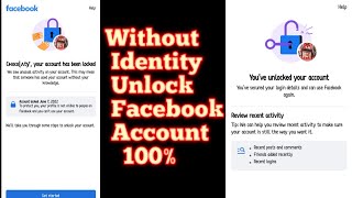 how to unlock facebook account without id proof 2022 || without identity unlock facebook account ||