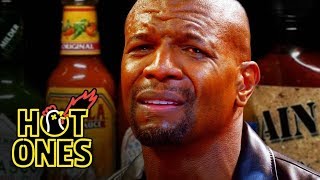 Terry Crews Hallucinates While Eating Spicy Wings 