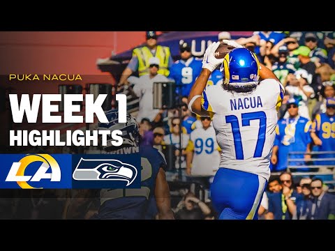 Highlights: Rookie WR Puka Nacua's 10 catches in his 119-yard pro debut | Week 1 vs. Seahawks