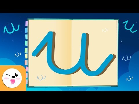 Letra U con caligrafía enlazada - El abecedario para niños