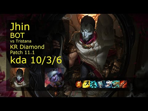 Jhin ADC & Galio vs Tristana & Leona - KR Diamond 10/3/6 Patch 11.1 Gameplay // [롤] 진 vs 트리스타나