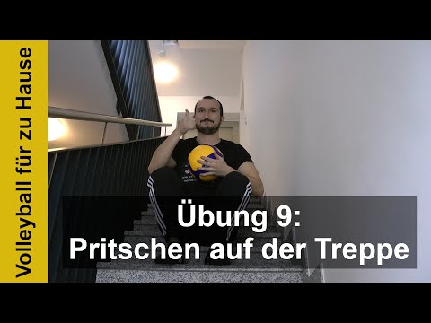 Volleyball für zu Hause - Übung 9: Pritschen auf der Treppe