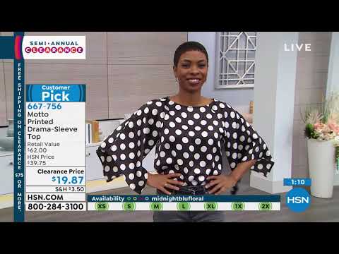 Motto Printed DramaSleeve Top