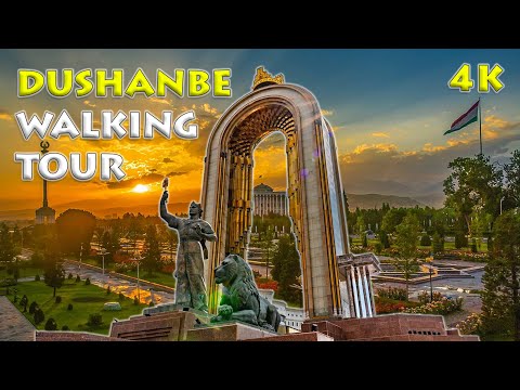 City Tour In Dushanbe In The Winter Afternoon | 4K HDR Walking Tour | #dushanbe #walkingtour #4k