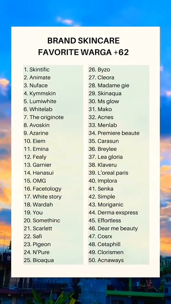 Skincare terbaik pilihan warga +62, yuk share brand favoritmu! 🌟✨ Siapa tahu bisa jadi inspirasi untuk yang lain!