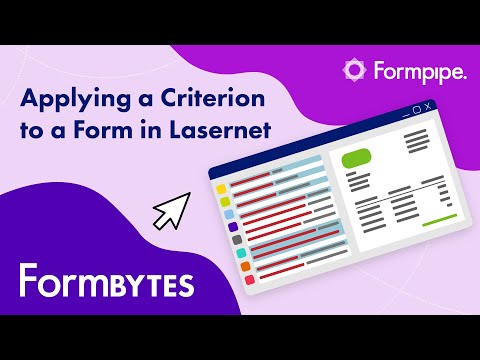 Applying a Criterion to a Form in Lasernet | FormBytes