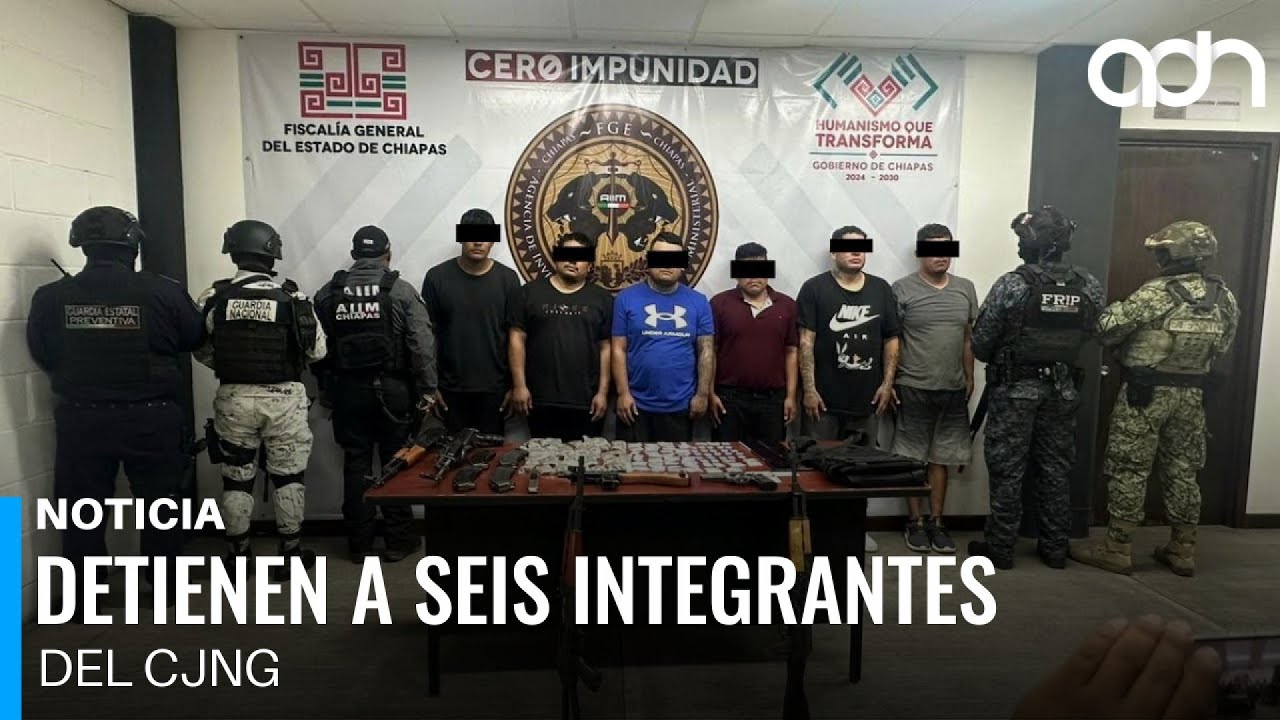 Detienen a seis presuntos integrantes del CJNG en Chiapas