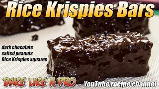 Dark Chocolate Salted Peanut Rice Krispies Bars Recipe