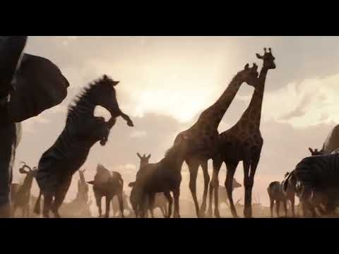 Action montage imagery from the trailer echoing Be Prepared’s iron tone, the Hakuna Matata time-lapse, and the return march underscored by Spirit