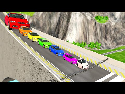 Cars vs Giant Water Hole - BeamNG.drive