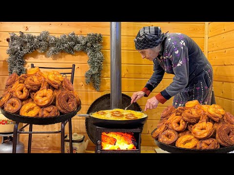 KATLAMA - Grandma Rose Making Delicious Azerbaijani Desserts! Village Life
