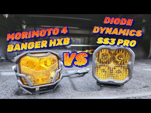 Ditch light shootout! Morimoto 4 banger HXB vs Diode Dynamics SS3 pro!