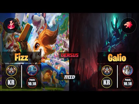 Challenger FIZZ [Electrocute] (Mid) VS  GALIO - Challenger KR Patch 10.18
