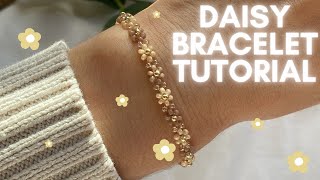 Easy Beaded Daisy Bracelet Tutorial, DIY Jewelry