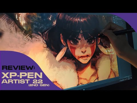 XP-Pen Artist 22 (2nd Gen) Pen Display [REVIEW] - Drawing Princess Mononoke
