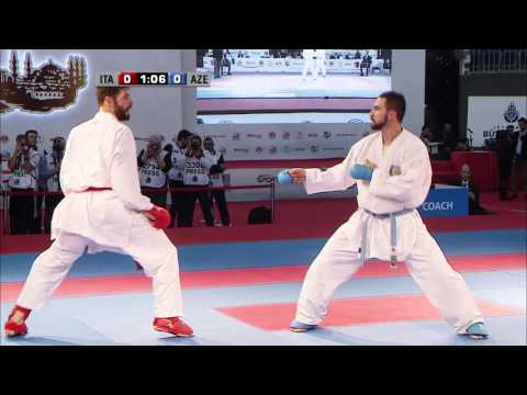 Aykhan MAMAYEV vs Nello MAESTRI. FINAL Male Kumite -84kg. European Karate Championships 2015