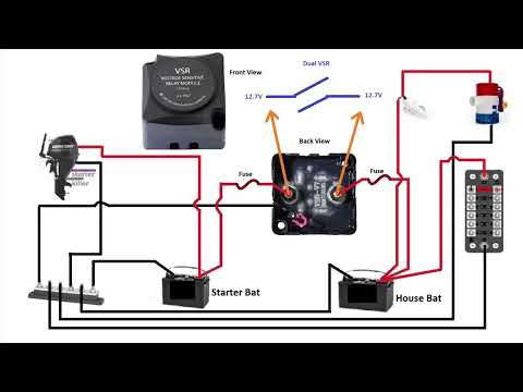 How to install voltage sensitive relay (VSR) on a boat including wiring diagram