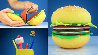 DIY Cheeseburger Notebook and Cake Pencils
