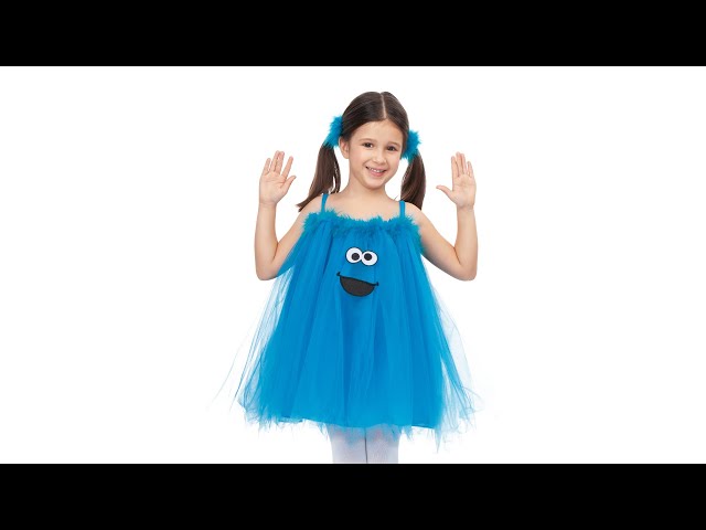 Vídeo relacionado con My Other Me - Disfraz Monstruo de las Galletas infantil, talla única. Incluye pantalones con forma del personaje, simulando que lleva al niño a hombros.
