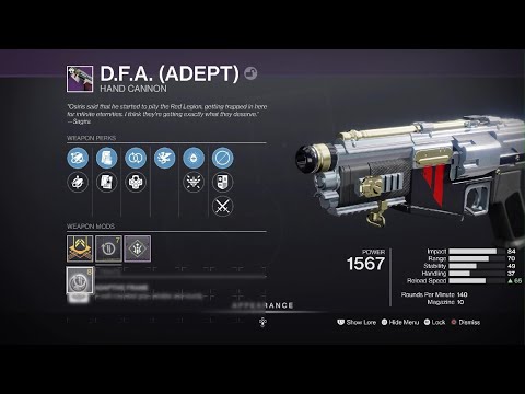New D.F.A (Adept) hand canon Test in control -