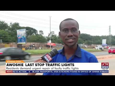 Awoshie Last Stop Traffic Lights: Residents demand urgent repair of faulty traffic lights