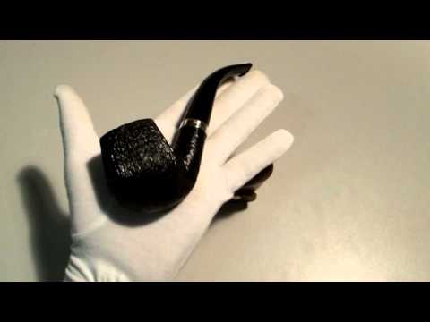 Курительная трубка L'anatra Black Silk Classic Silver Bent Billiard