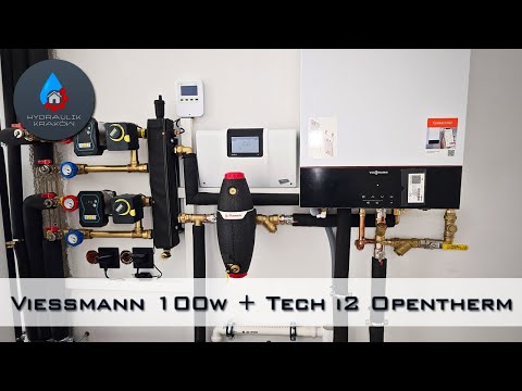 Modern and Economical Gas Boiler Room - Two Underfloor Heating Circuits. Tech i2 Opentherm