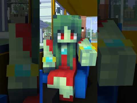 Baby Zombie Gives Seat Up For Pregnant Zombie Girl - Monster School Minecraft Animation #shorts